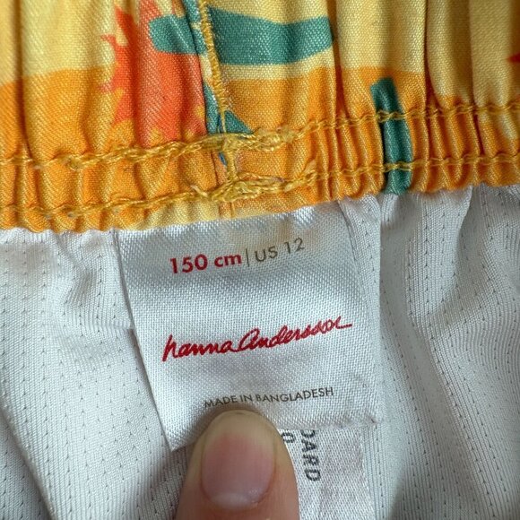 Hanna Andersson Swim Boys Fast Drying Trunks Palm Tree Size 150, US 12 - Picture 7 of 8